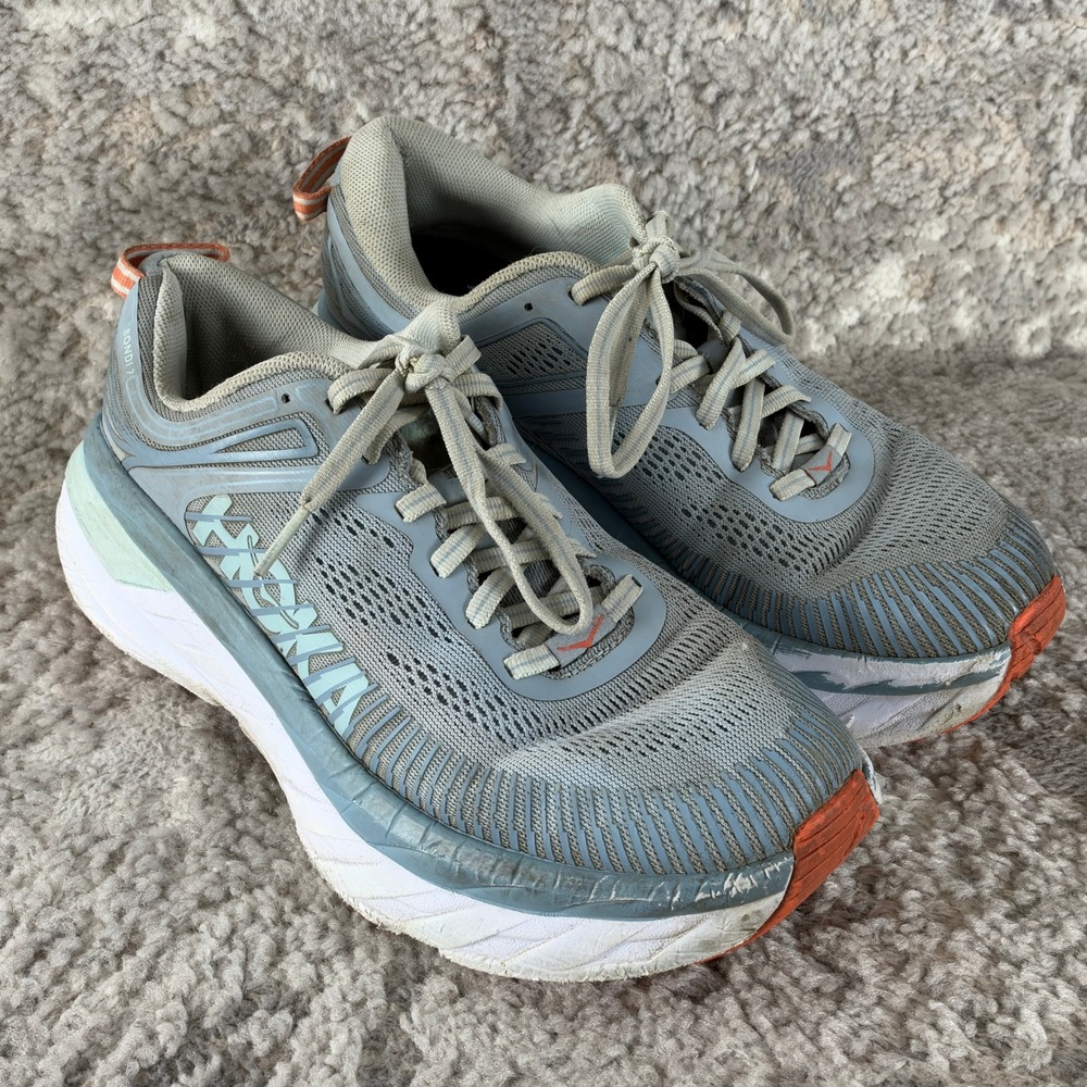 Hoka One One Size 7.5 Bondi 7 Running Walking Shoes Blue Fog Women